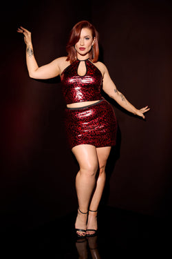 Collection of Red Leopard Skirt in a gallery layout