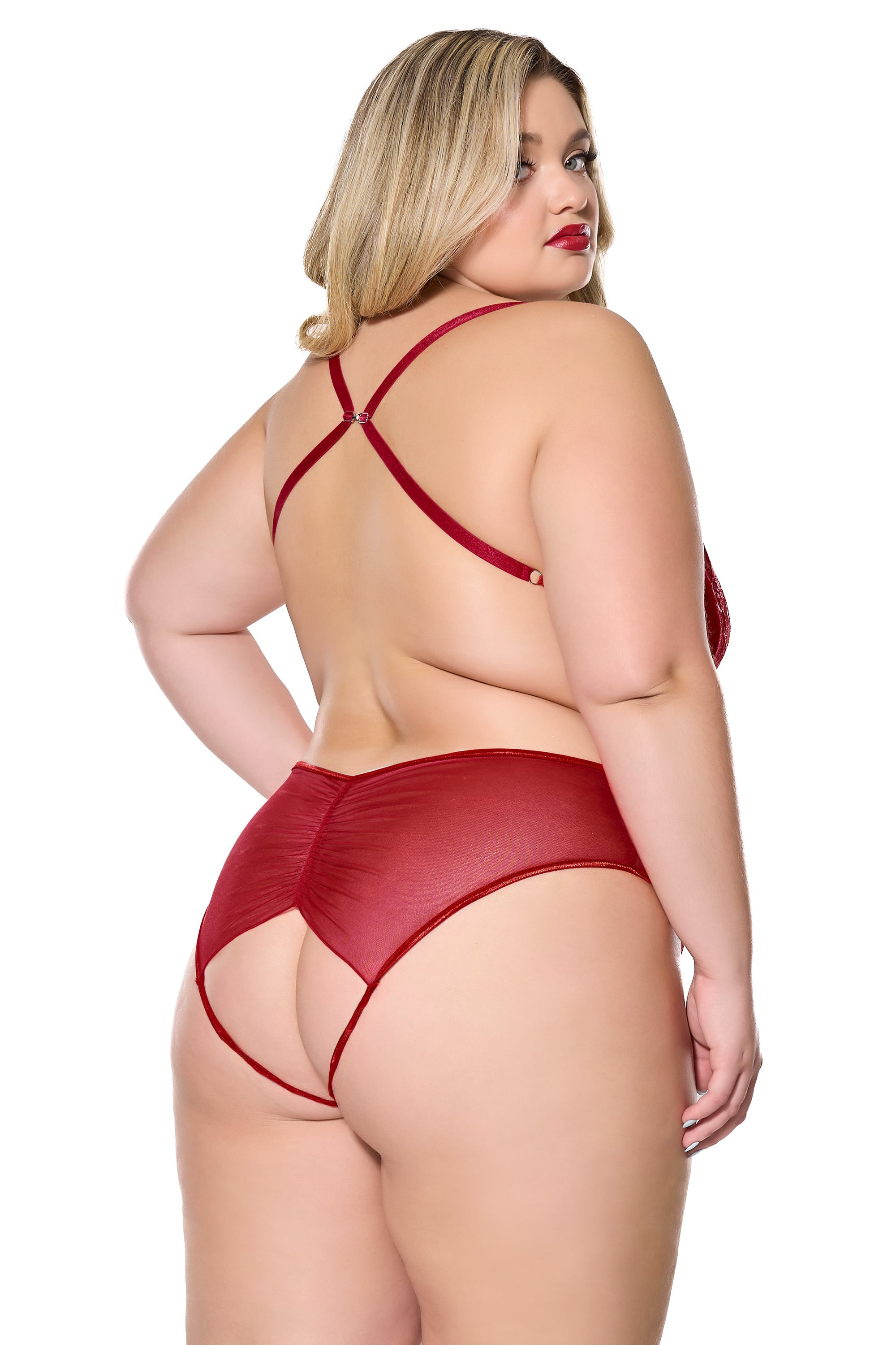 Collection of 24307 - Crotchless Teddy - Red - OS/XL in a gallery layout