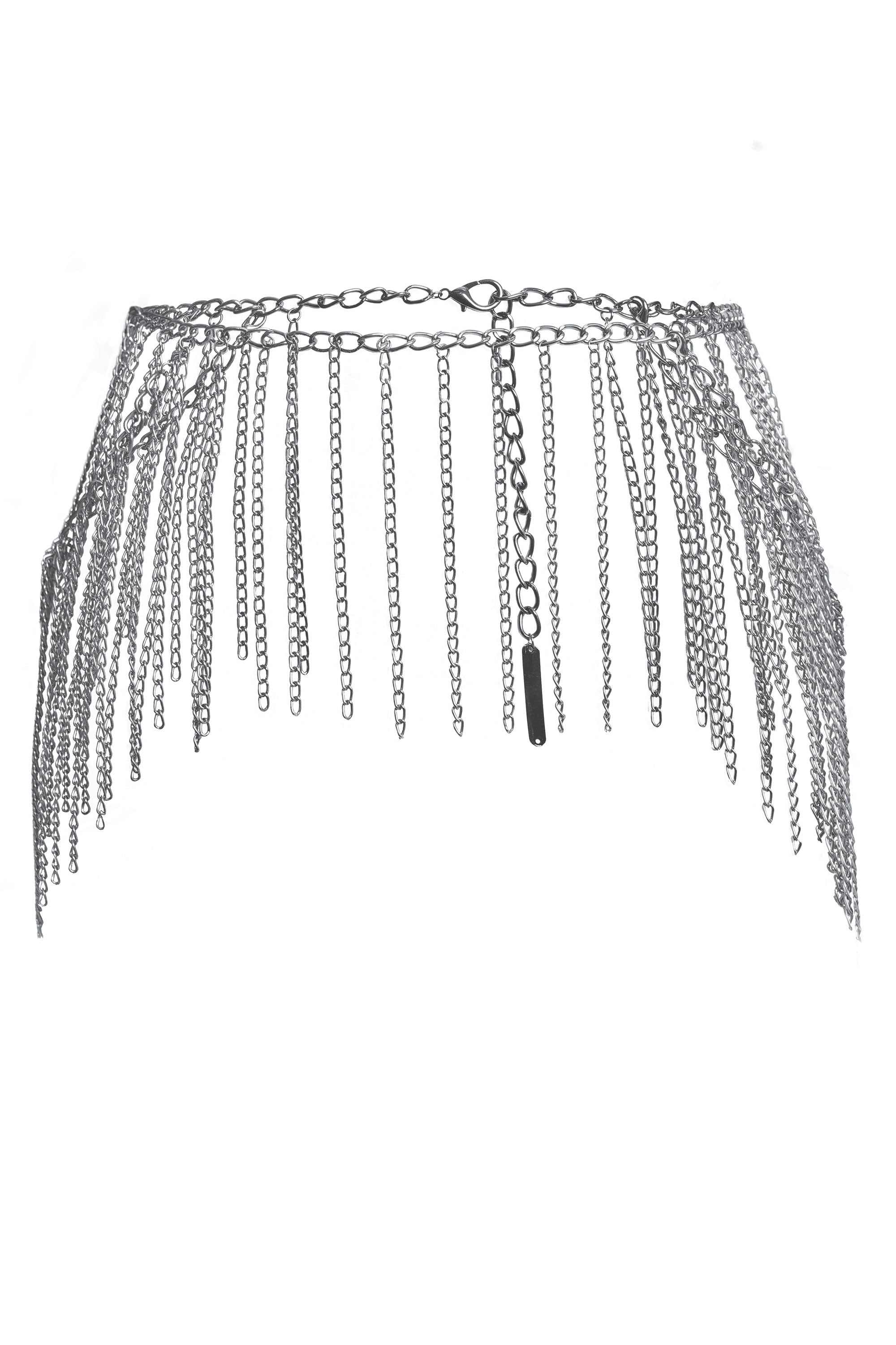 Collection of Gunmetal Glam Chain Belt in a gallery layout