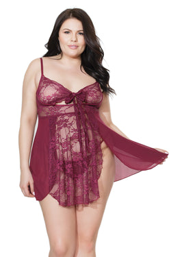 Collection of 20408 - Babydoll & G-String - Merlot in a gallery layout