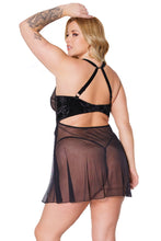 Load image into Gallery viewer, 22317 - Babydoll &amp; G-String Set - Black
