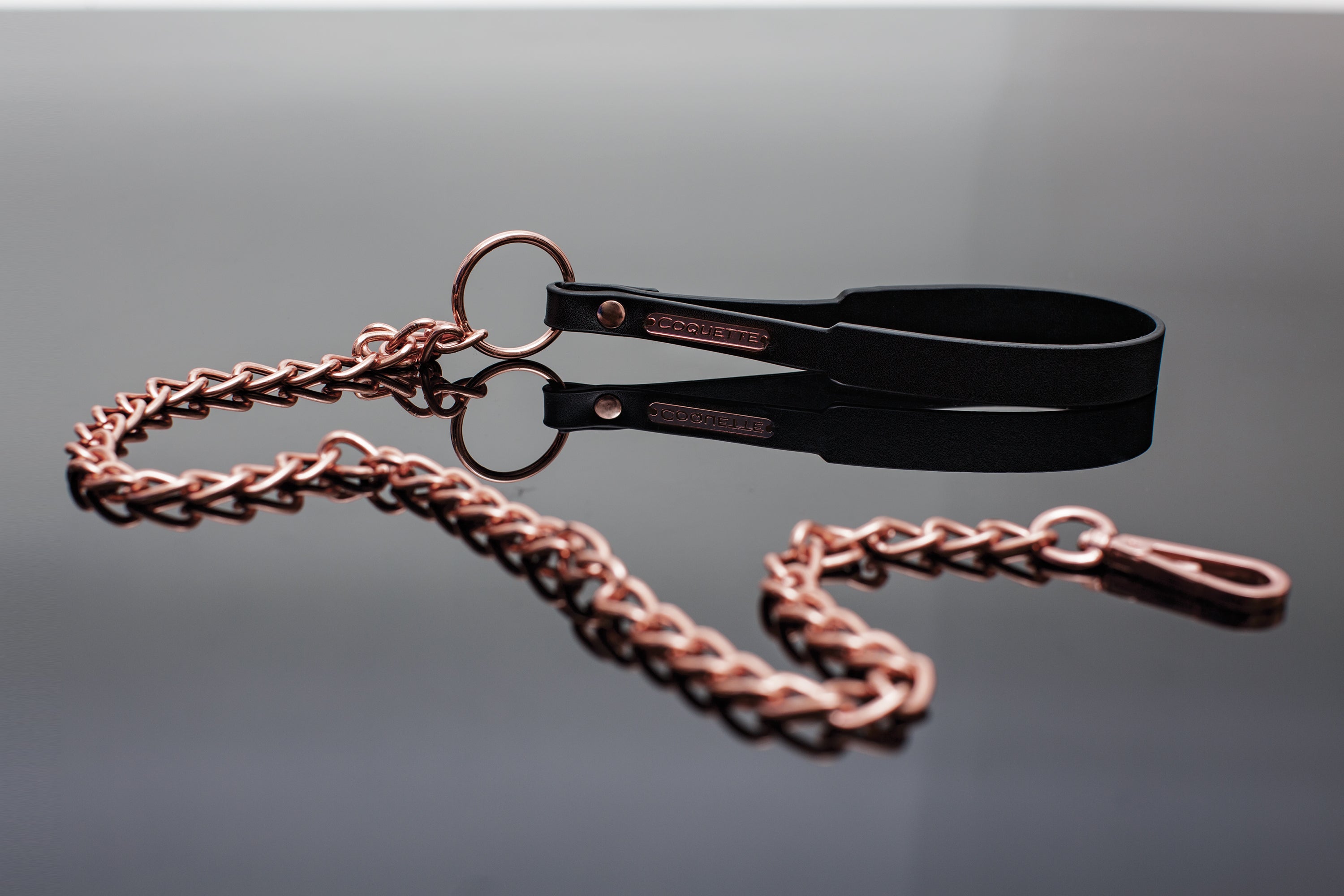 Collection of 22532 - Leash - Black / Rose Gold in a gallery layout