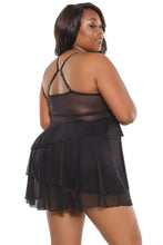 Load image into Gallery viewer, 23106X - Babydoll &amp; G-string - Black - OS/XL
