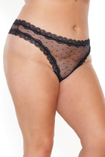 Load image into Gallery viewer, 23134X - Crotchless Panty - Black - OS/XL
