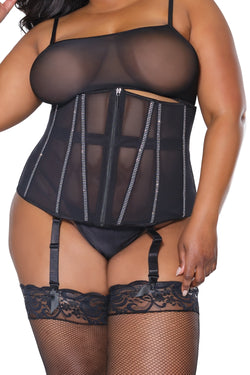 Collection of 23317 PLUS - Waist Cincher - Black in a gallery layout